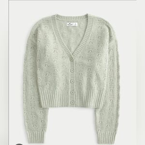 Small Hollister - Easy Cozy Textured Cardigan - Mint Green